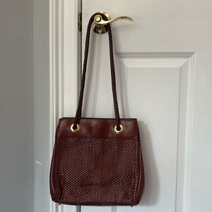 Brown Textured Leather Purse
